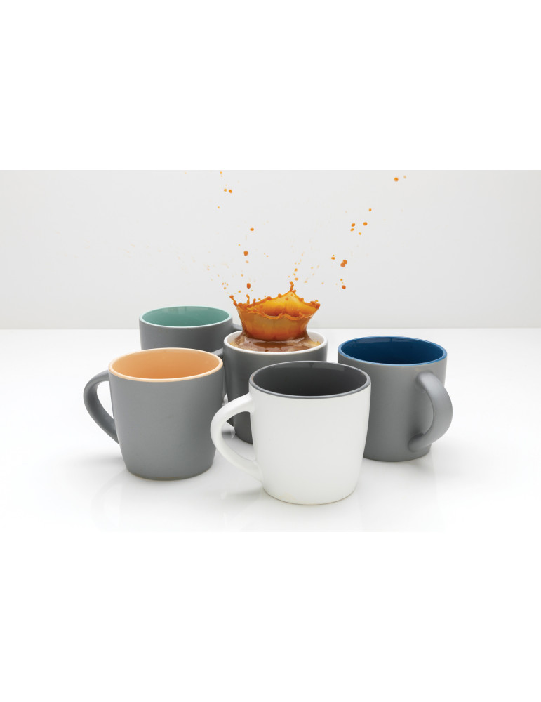 Mug céramique mat 300 ml à intérieur coloré personnalisable