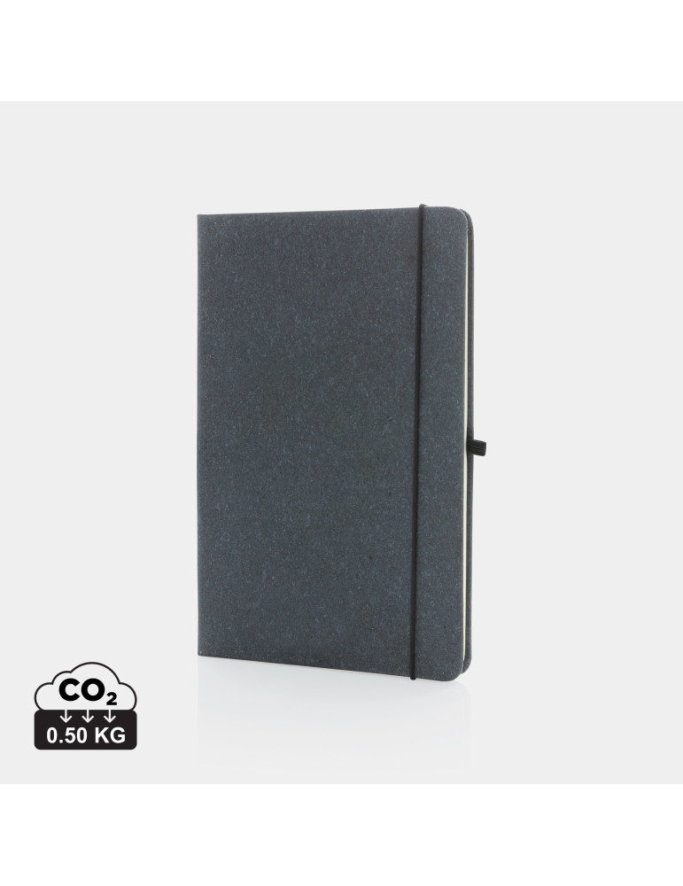 Carnet A5 rigide cuir recyclé GRS papier blanc personnalisable