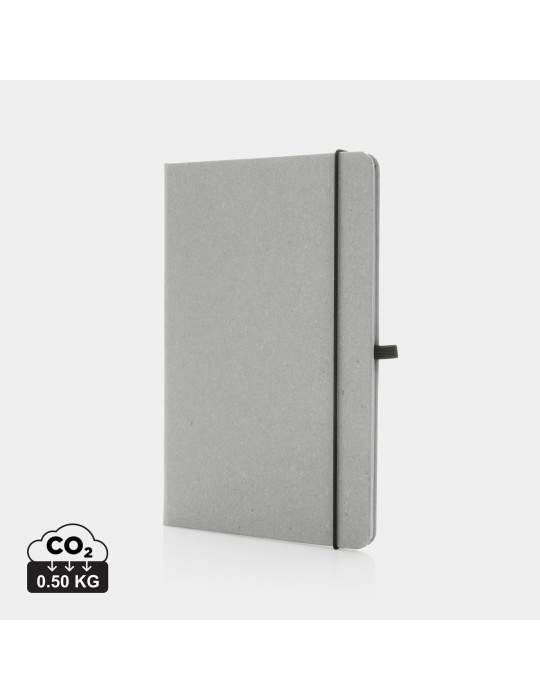 Carnet A5 rigide cuir recyclé GRS papier blanc personnalisable