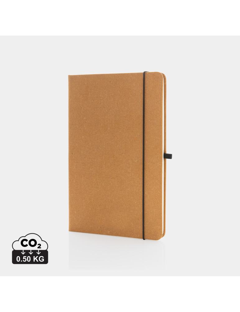 Carnet A5 rigide cuir recyclé GRS papier blanc personnalisable