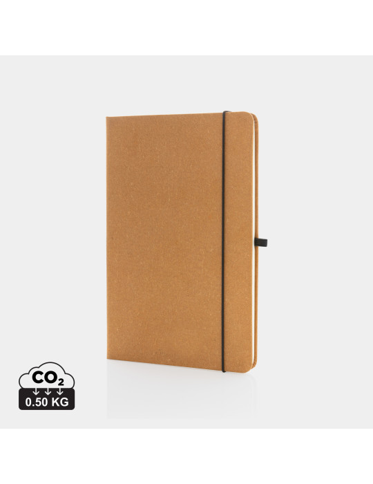 Carnet A5 rigide cuir recyclé GRS papier blanc personnalisable