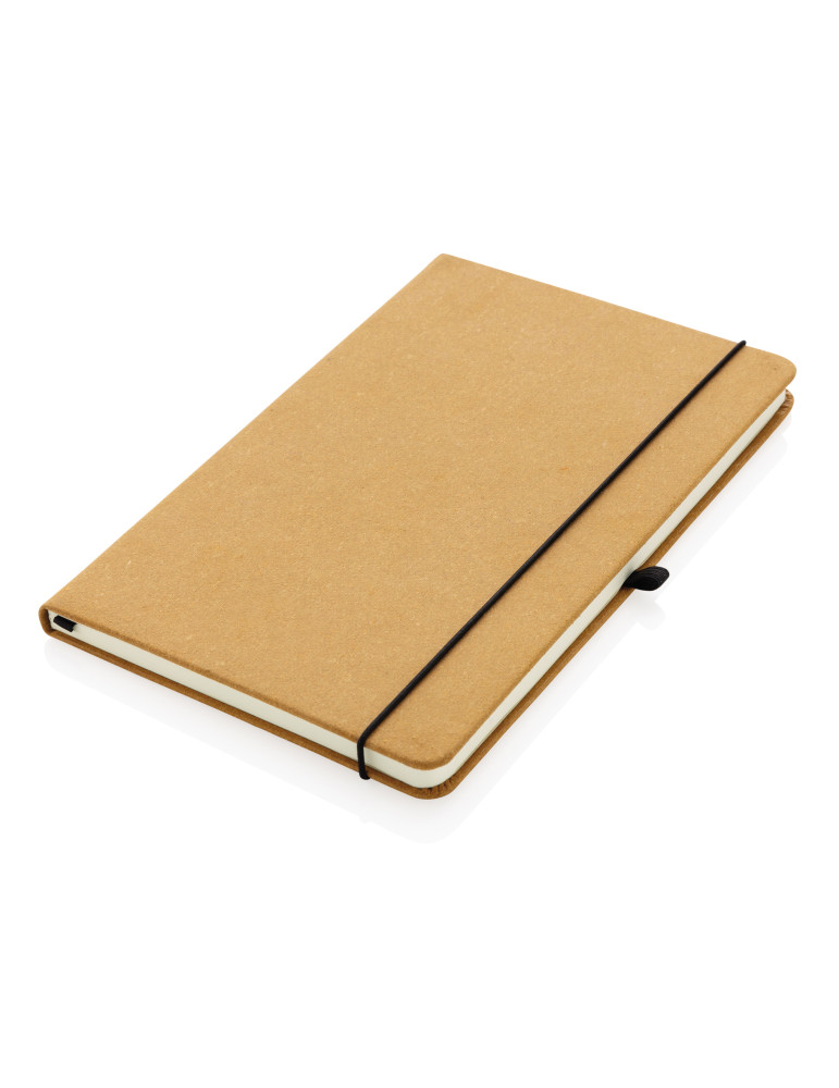 Carnet A5 rigide cuir recyclé GRS papier blanc personnalisable