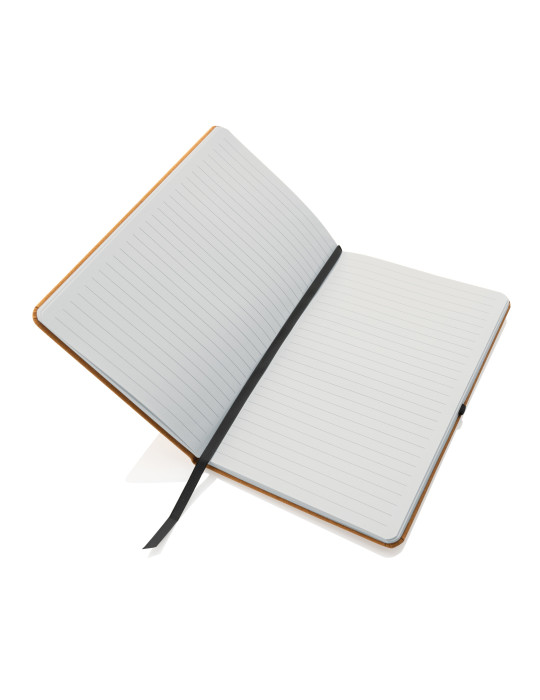 Carnet A5 rigide cuir recyclé GRS papier blanc personnalisable