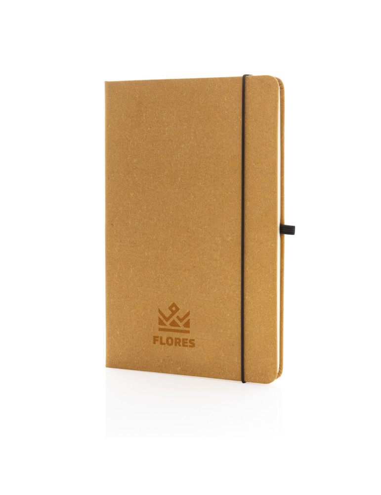 Carnet A5 rigide cuir recyclé GRS papier blanc personnalisable