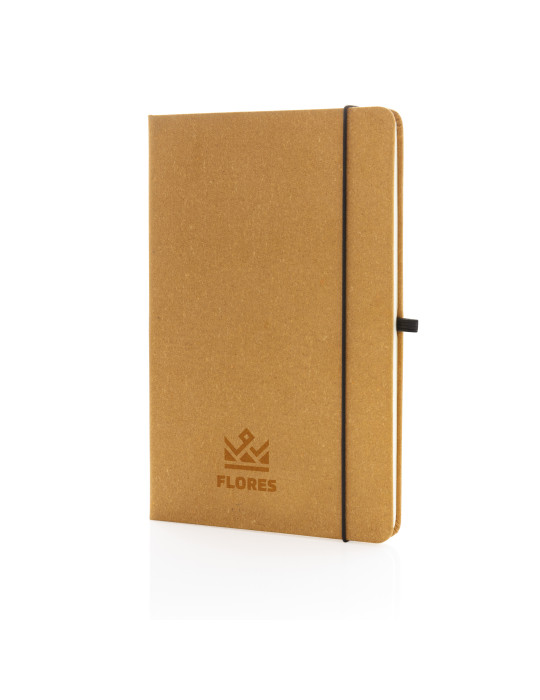 Carnet A5 rigide cuir recyclé GRS papier blanc personnalisable