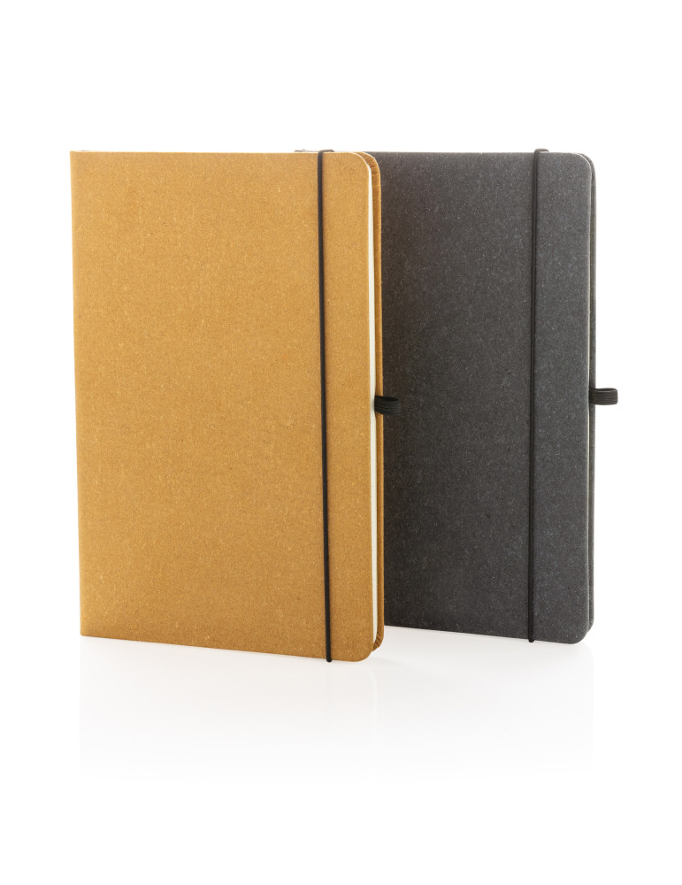 Carnet A5 rigide cuir recyclé GRS papier blanc personnalisable