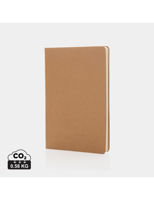 Carnet A5 rigide 160 pages crème avec marque-page personnalisable