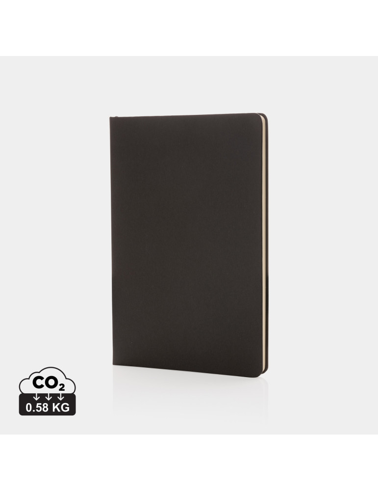 Carnet A5 rigide 160 pages crème avec marque-page personnalisable