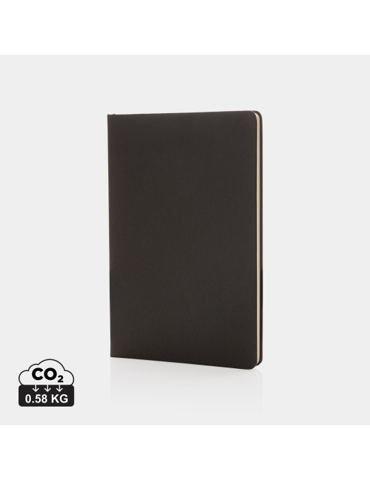 Carnet A5 rigide 160 pages crème avec marque-page personnalisable