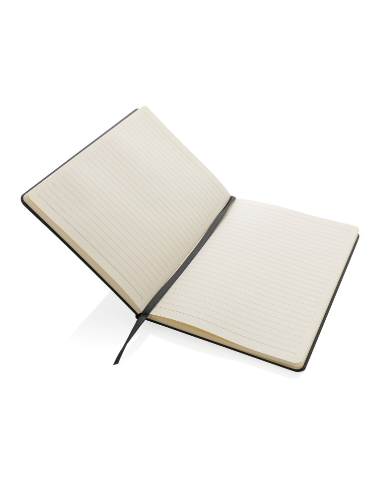 Carnet A5 rigide 160 pages crème avec marque-page personnalisable