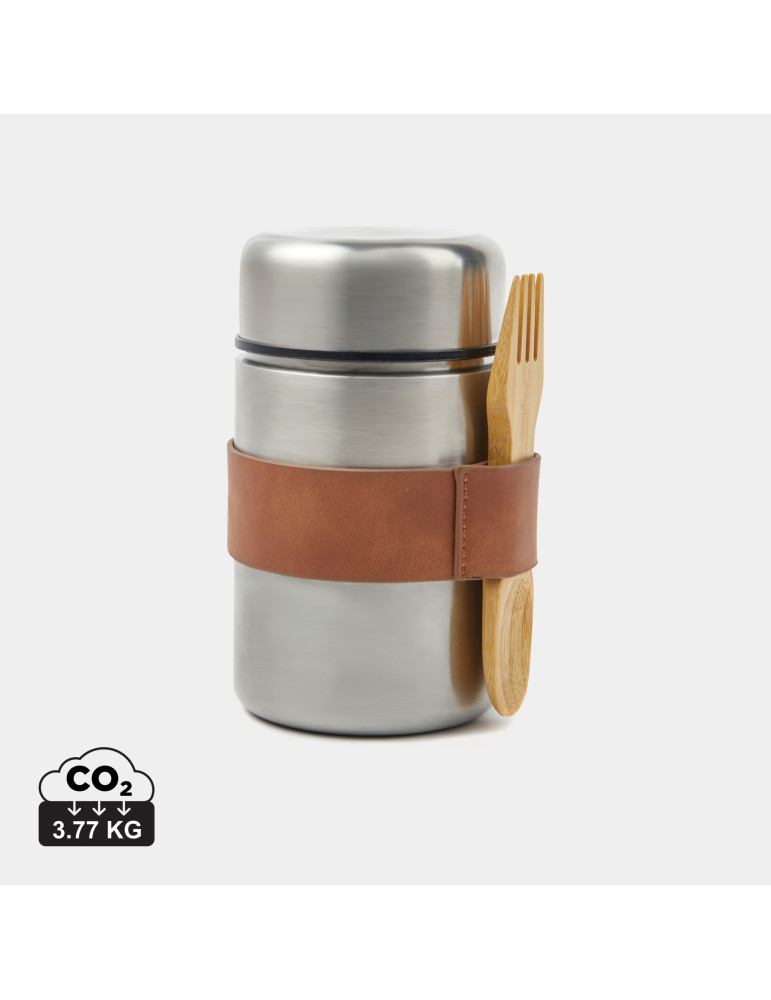 Thermos repas Vinga Miles 500 ml avec cuillère bois personnalisable