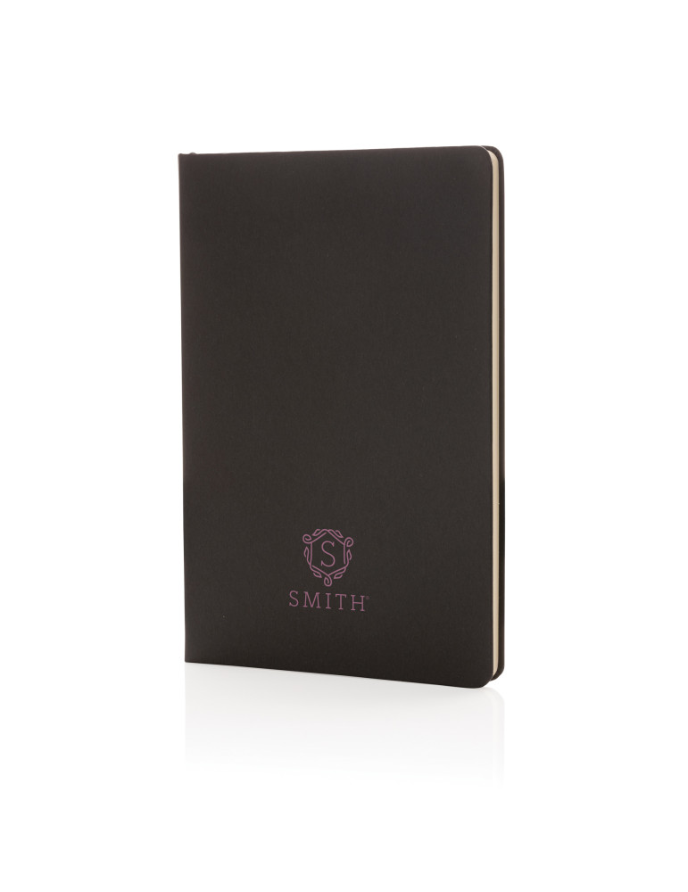 Carnet A5 rigide 160 pages crème avec marque-page personnalisable