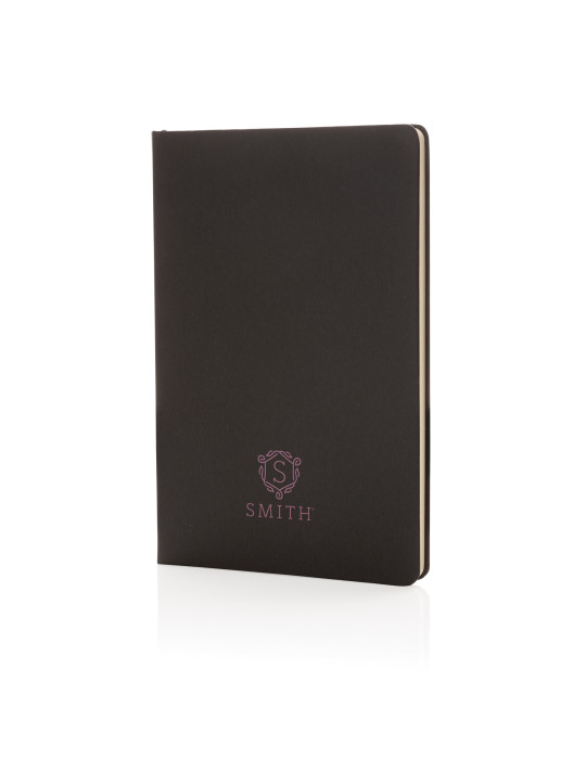 Carnet A5 rigide 160 pages crème avec marque-page personnalisable