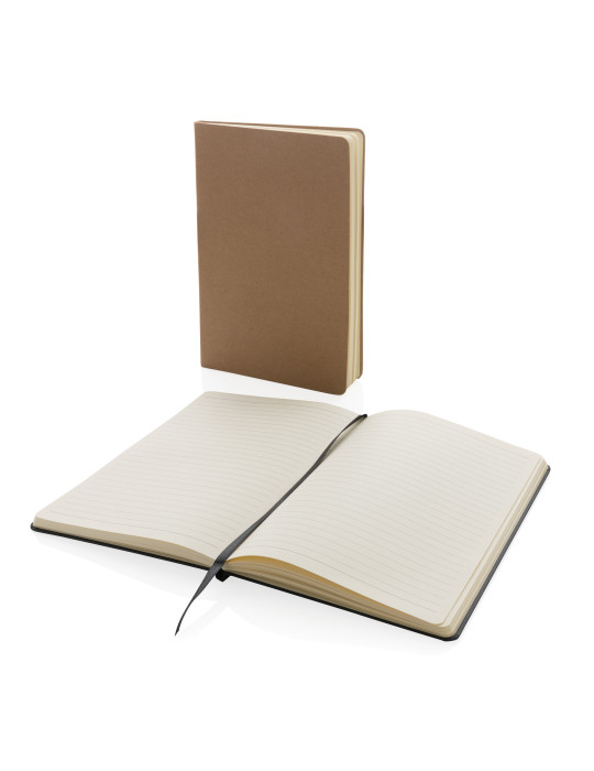 Carnet A5 rigide 160 pages crème avec marque-page personnalisable