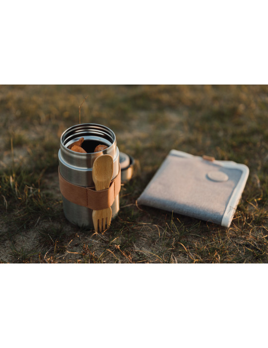Thermos repas Vinga Miles 500 ml avec cuillère bois personnalisable