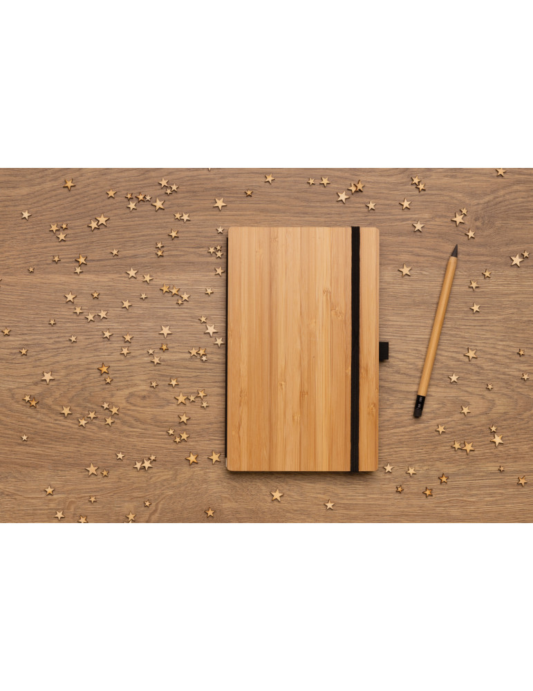 Coffret carnet bambou et crayon graphite personnalisable