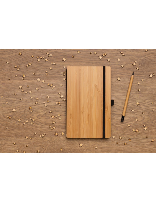 Coffret carnet bambou et crayon graphite personnalisable