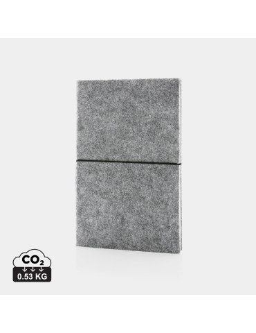 Cahier A5 souple en feutre recyclé GRS personnalisable