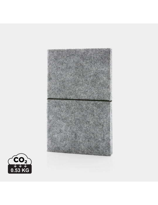 Cahier A5 souple en feutre recyclé GRS personnalisable