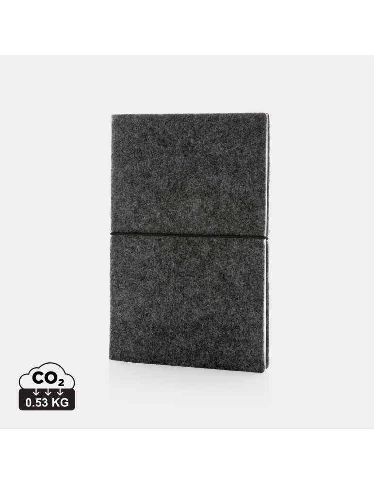 Cahier A5 souple en feutre recyclé GRS personnalisable