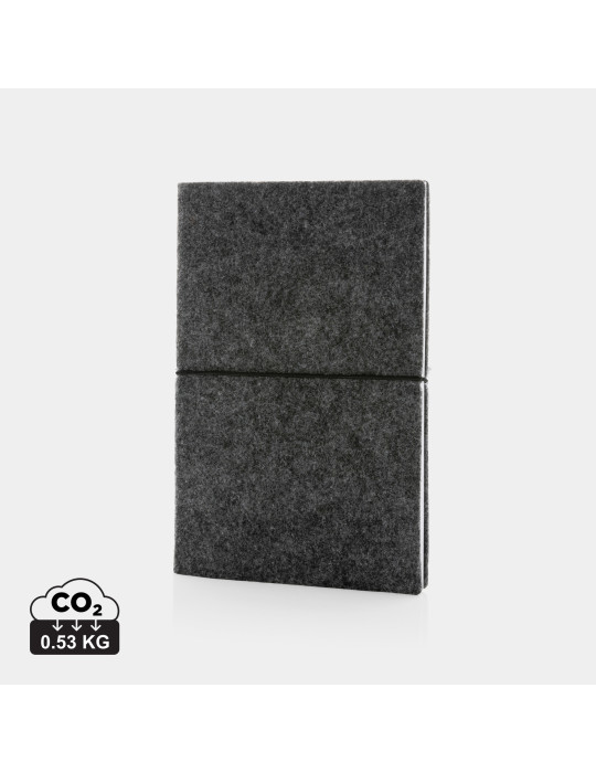 Cahier A5 souple en feutre recyclé GRS personnalisable