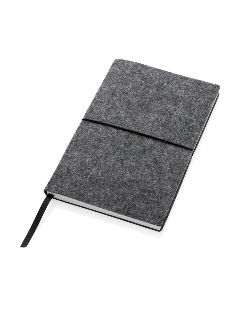 Cahier A5 souple en feutre recyclé GRS personnalisable