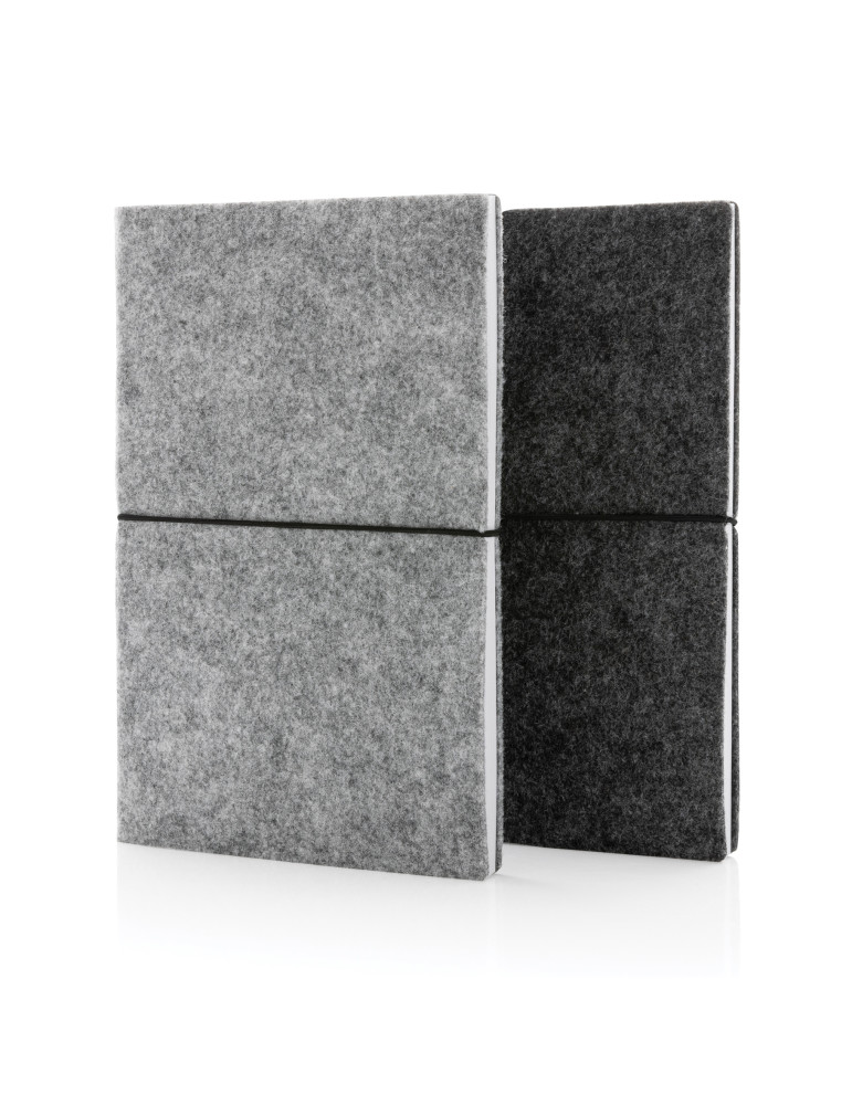Cahier A5 souple en feutre recyclé GRS personnalisable
