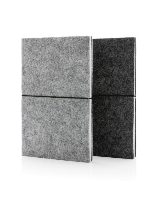 Cahier A5 souple en feutre recyclé GRS personnalisable