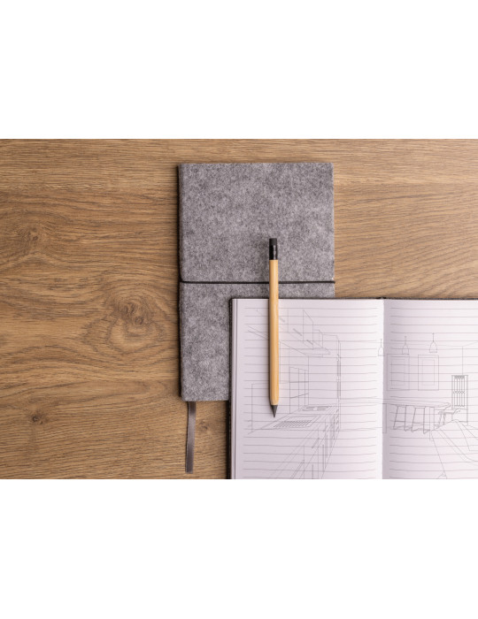 Cahier A5 souple en feutre recyclé GRS personnalisable