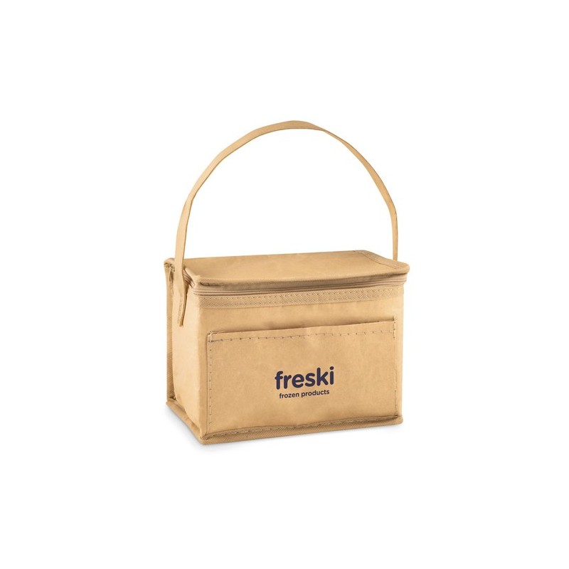 Sac isotherme personnalisé 6 canettes - PAPERCOOL Matières : aluminium Couleurs : beige goodies publicitaire événementiel
