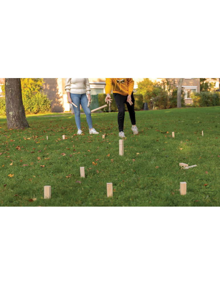 Jeu de Kubb en bois personnalisable