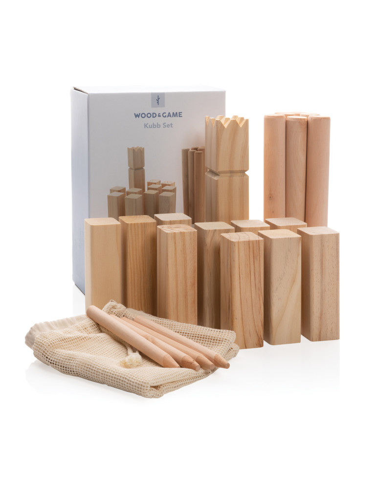 Jeu de Kubb en bois personnalisable