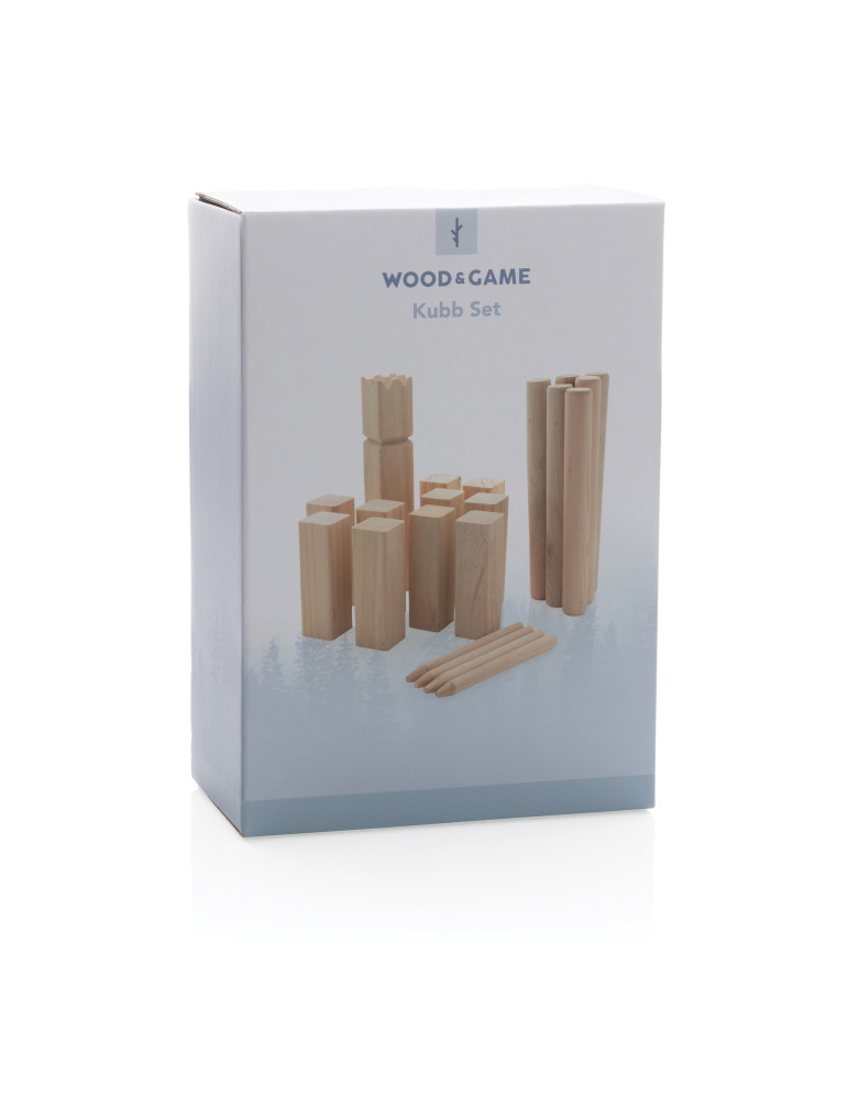 Jeu de Kubb en bois personnalisable
