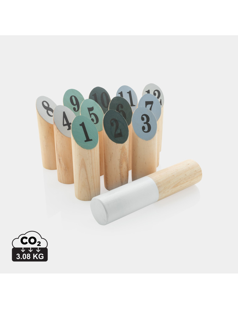 Jeu de quilles scandinaves en bois personnalisable
