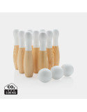 Jeu de 9 quilles en bois de pin personnalisable