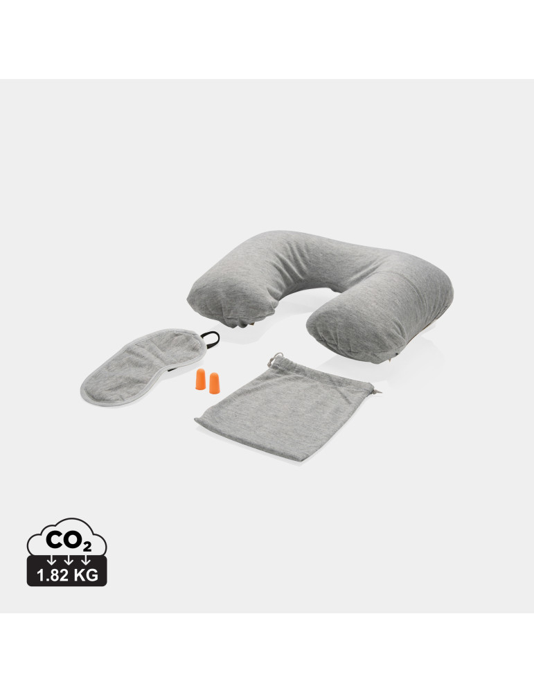 Set confort voyage coussin masque et bouchons personnalisable