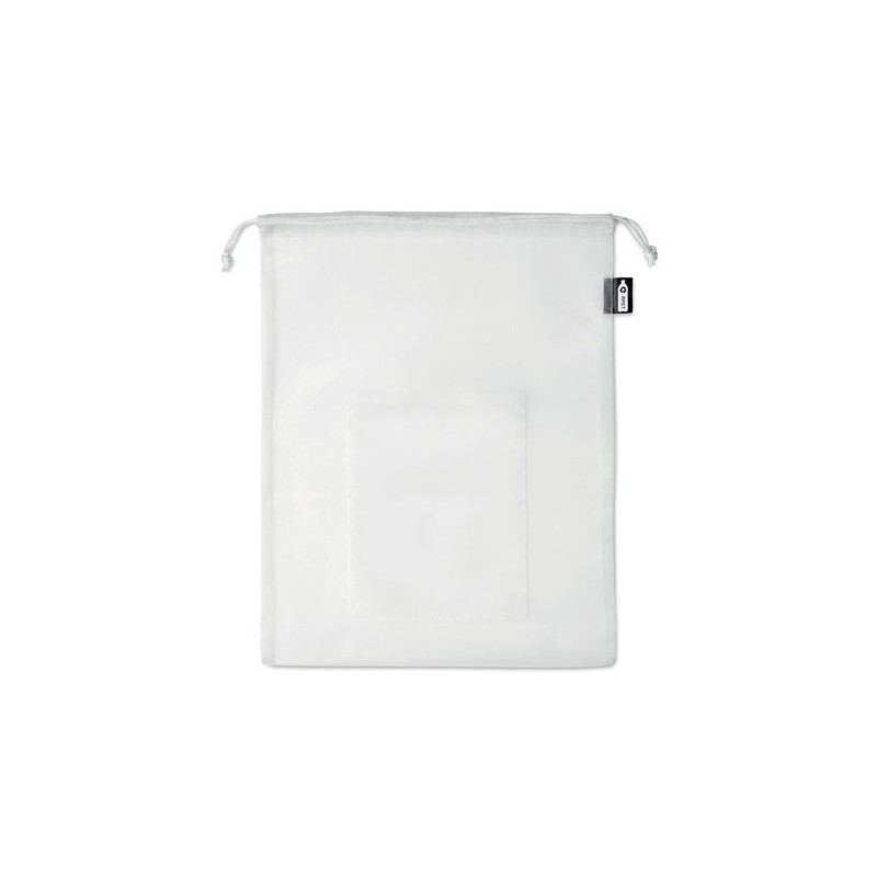 Sac Alimentaire Éco-responsable et Pratique en Filet RPET - VEGGIE Matières : PET recyclé Couleurs : blanc cadeau entreprise pas