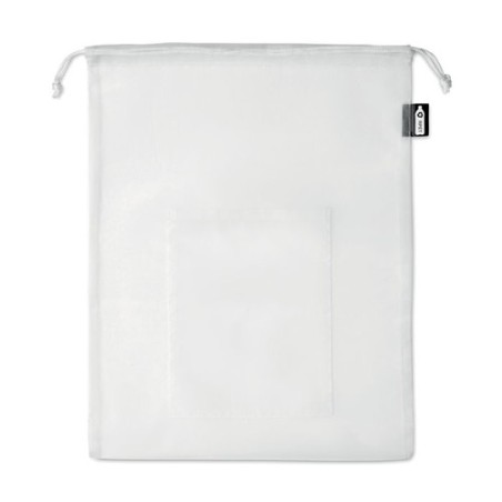 Sac Alimentaire Éco-responsable et Pratique en Filet RPET - VEGGIE Matières : PET recyclé Couleurs : blanc cadeau entreprise pas