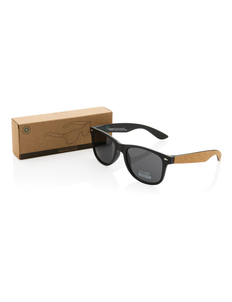 Lunettes soleil en PC recyclé GRS et liège personnalisables