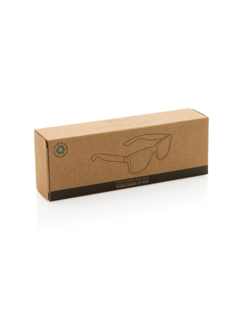 Lunettes soleil en PC recyclé GRS et liège personnalisables