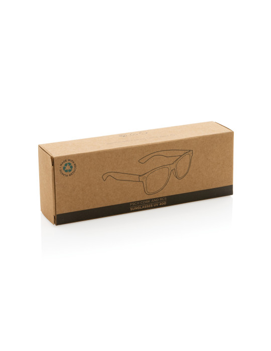 Lunettes soleil en PC recyclé GRS et liège personnalisables