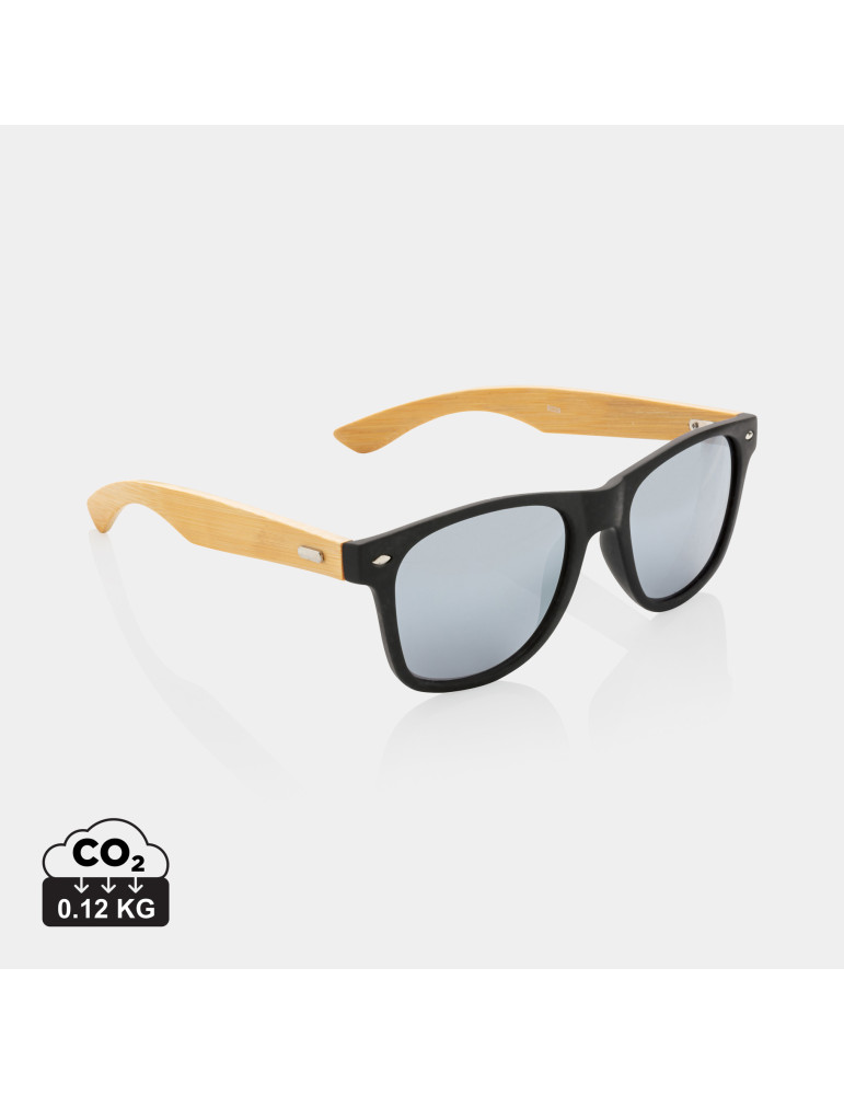 Lunettes soleil bambou et plastique RCS personnalisables