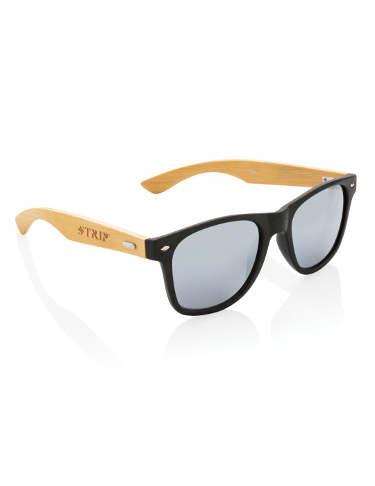 Lunettes soleil bambou et plastique RCS personnalisables