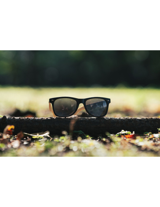 Lunettes soleil bambou et plastique RCS personnalisables