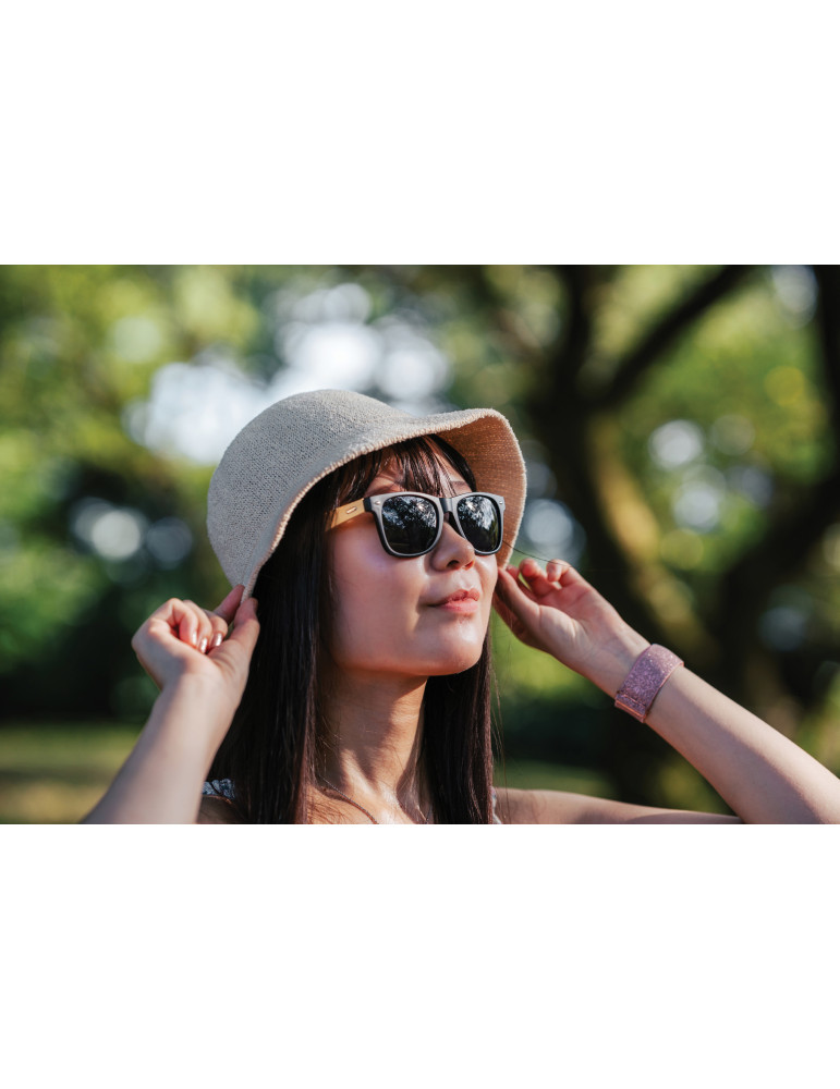 Lunettes soleil bambou et plastique RCS personnalisables