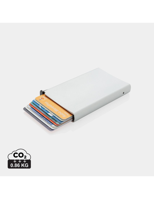 Porte-cartes aluminium à glissière RFID personnalisable