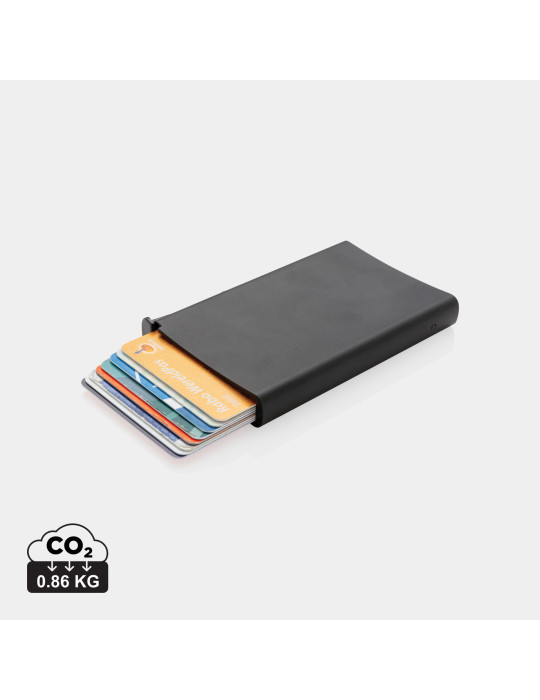 Porte-cartes aluminium à glissière RFID personnalisable