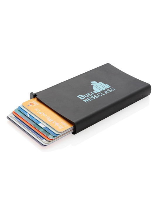 Porte-cartes aluminium à glissière RFID personnalisable