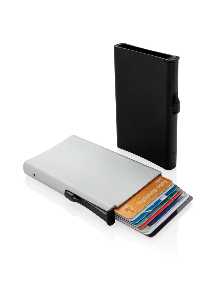 Porte-cartes aluminium à glissière RFID personnalisable