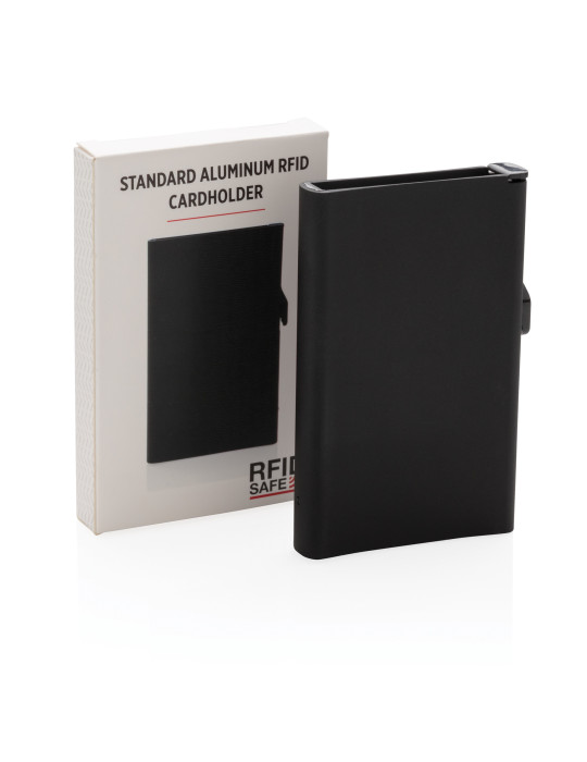 Porte-cartes aluminium à glissière RFID personnalisable
